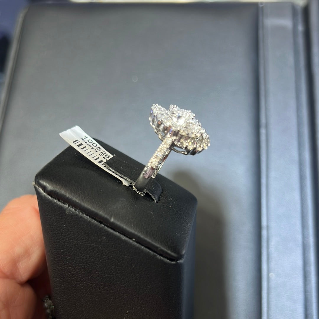 1.50 CTW Diamond Cocktail Ring in Luxurious 18Kt White Gold at the Mart