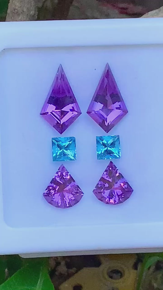 Amethyst and Electric Blue Topaz